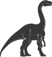 silueta prehistórico dinosaurio animal negro color solamente vector