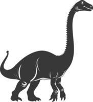 silueta prehistórico dinosaurio animal negro color solamente vector