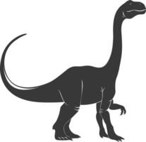 silueta prehistórico dinosaurio animal negro color solamente vector