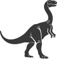 Silhouette Prehistoric Dinosaur animal black color only vector