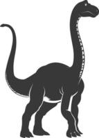 Silhouette Prehistoric Dinosaur animal black color only vector