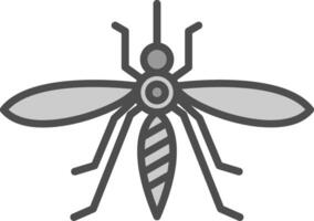 mosquito línea lleno escala de grises icono diseño vector