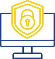 PC Security Line Two Colour Icon Design vector