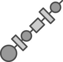 Skewers Line Filled Greyscale Icon Design vector