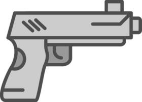 pistola línea lleno escala de grises icono diseño vector