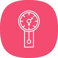 Wall Clock Line Curve Icon Design vector