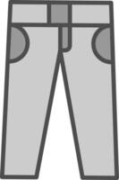 pantalones línea lleno escala de grises icono diseño vector