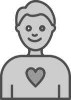 Boy Line Filled Greyscale Icon Design vector