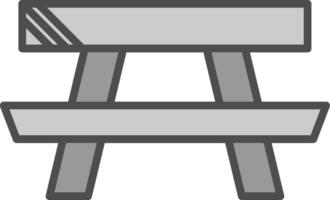 Picnic Table Line Filled Greyscale Icon Design vector