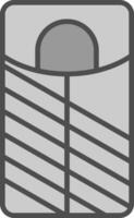 dormido bolso línea lleno escala de grises icono diseño vector