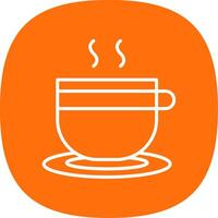 Teacup Line Curve Icon Design vector