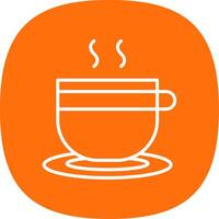 taza para té línea curva icono diseño vector