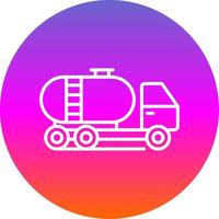 Tank Car Line Gradient Circle Icon vector