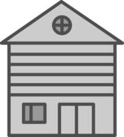 Wooden House Line Filled Greyscale Icon Design vector