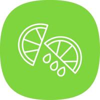 Lemon Slice Line Curve Icon Design vector