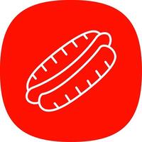 Hot Dog Line Curve Icon Design vector