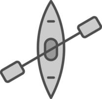 Canoe Line Filled Greyscale Icon Design vector