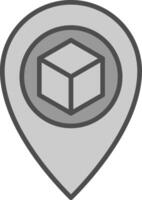 Street Map Line Filled Greyscale Icon Design vector