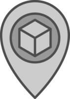 Street Map Line Filled Greyscale Icon Design vector