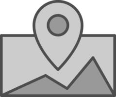 Map Line Filled Greyscale Icon Design vector