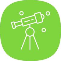 Telescope Line Curve Icon Design vector