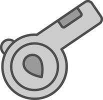 Whistle Line Filled Greyscale Icon Design vector