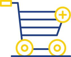 Add to Cart Line Two Colour Icon Design vector