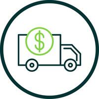 Delivery Van Line Circle Icon Design vector