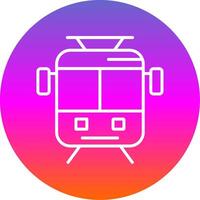 Old Tram Line Gradient Circle Icon vector