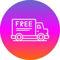 Free Delivery Line Gradient Circle Icon vector