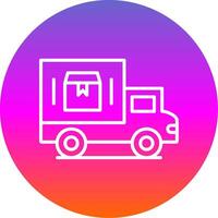 Delivery Van Line Gradient Circle Icon vector