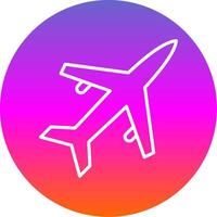 Old Plane Line Gradient Circle Icon vector