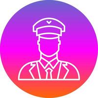 Pilot Line Gradient Circle Icon vector