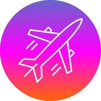 Plane Line Gradient Circle Icon vector