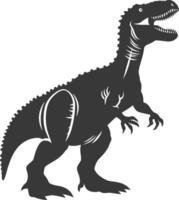 Silhouette Prehistoric Dinosaur animal black color only vector