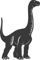 silueta prehistórico dinosaurio animal negro color solamente vector