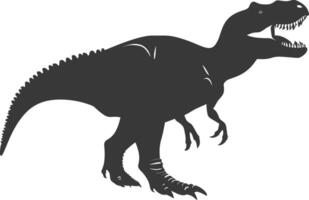 silueta prehistórico dinosaurio animal negro color solamente vector