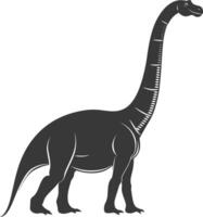 silueta prehistórico dinosaurio animal negro color solamente vector