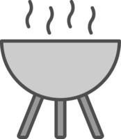 BBQ Grill Line Filled Greyscale Icon Design vector