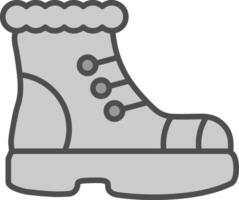 Boot Line Filled Greyscale Icon Design vector