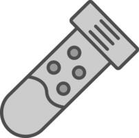 Test Tube Line Filled Greyscale Icon Design vector