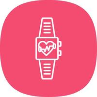 Fitness Watch Line Curve Icon Design vector