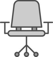 silla línea lleno escala de grises icono diseño vector