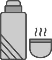 Thermos Line Filled Greyscale Icon Design vector