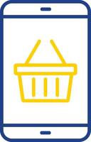 Shopping Application Line Two Colour Icon Design vector