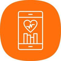 Fitness App Line Curve Icon Design vector