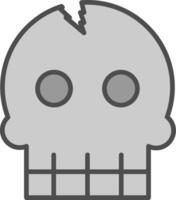 Skull Line Filled Greyscale Icon Design vector