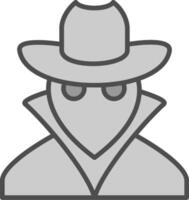 Spy Line Filled Greyscale Icon Design vector