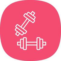 dumbell línea curva icono diseño vector