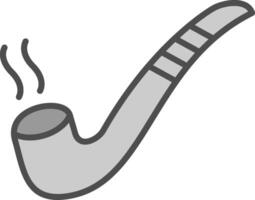 Smoking Pipe Line Filled Greyscale Icon Design vector